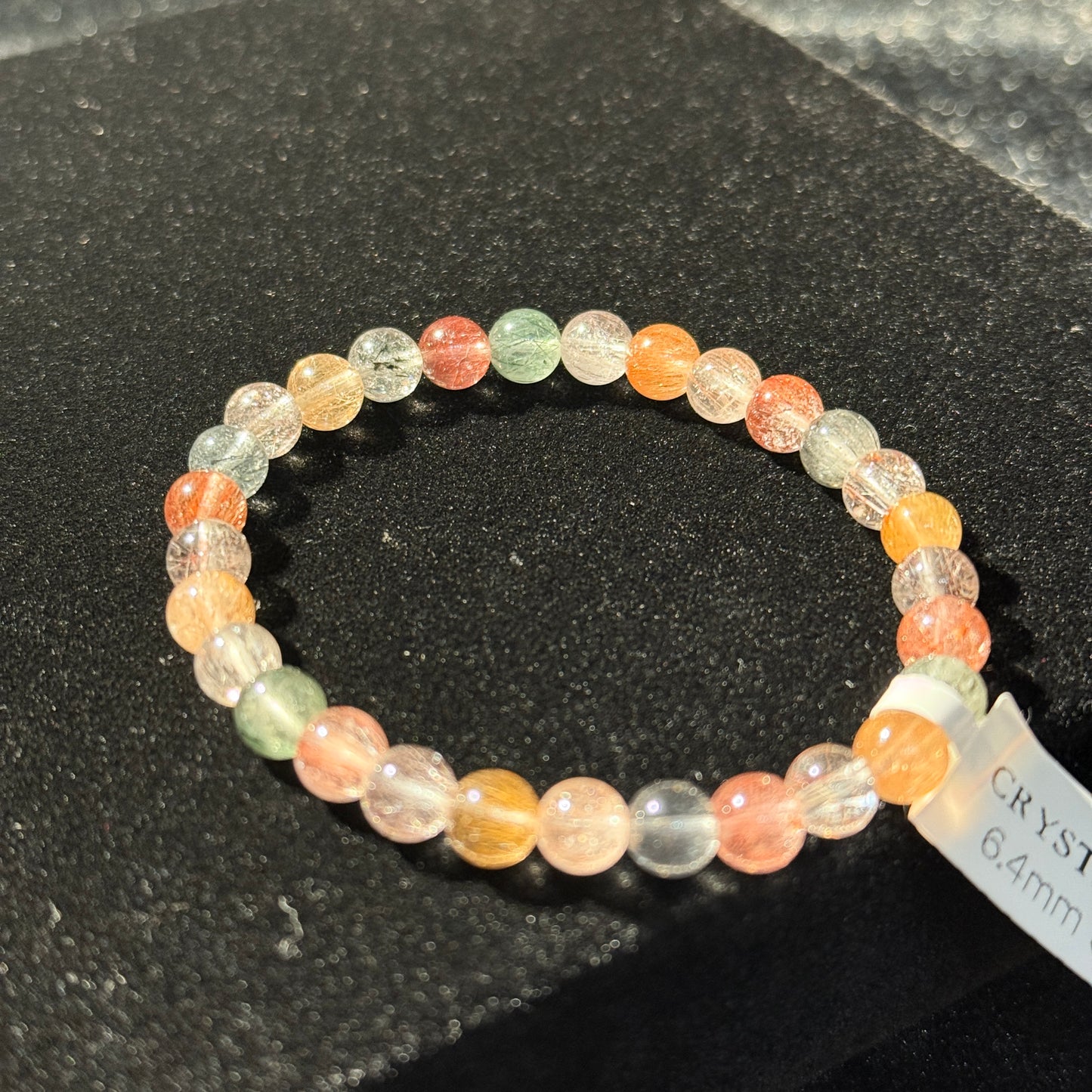 Rainbow Rabbit Hair Amphibole 6.5mm Bracelet