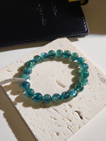 Bicolor Blue Green Kyanite Beaded Bracelet 綠藍晶石