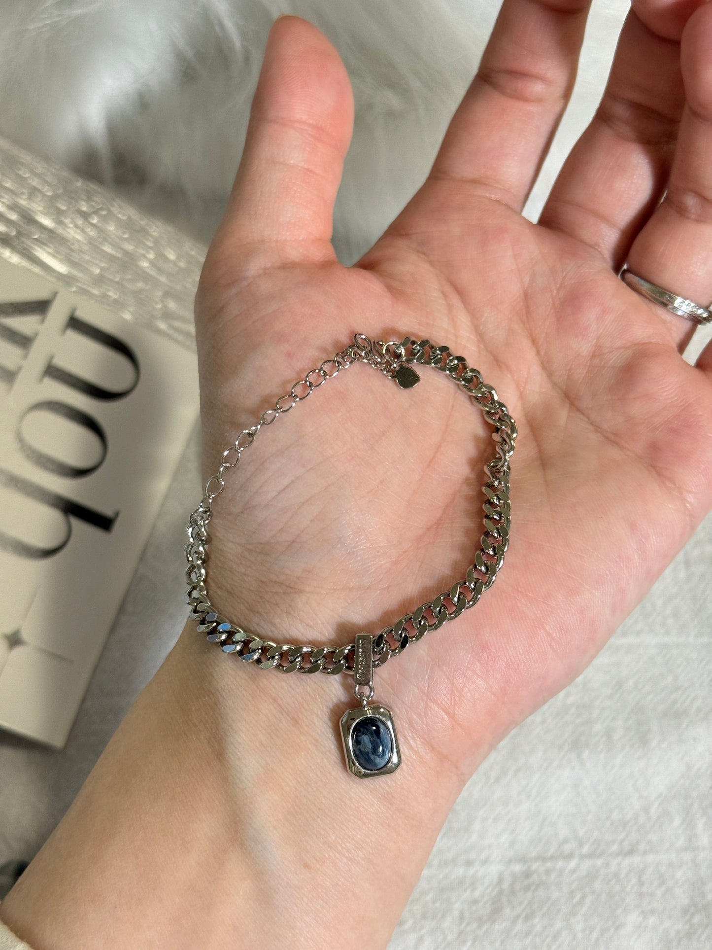 Pietersite Silver Charm Bracelet