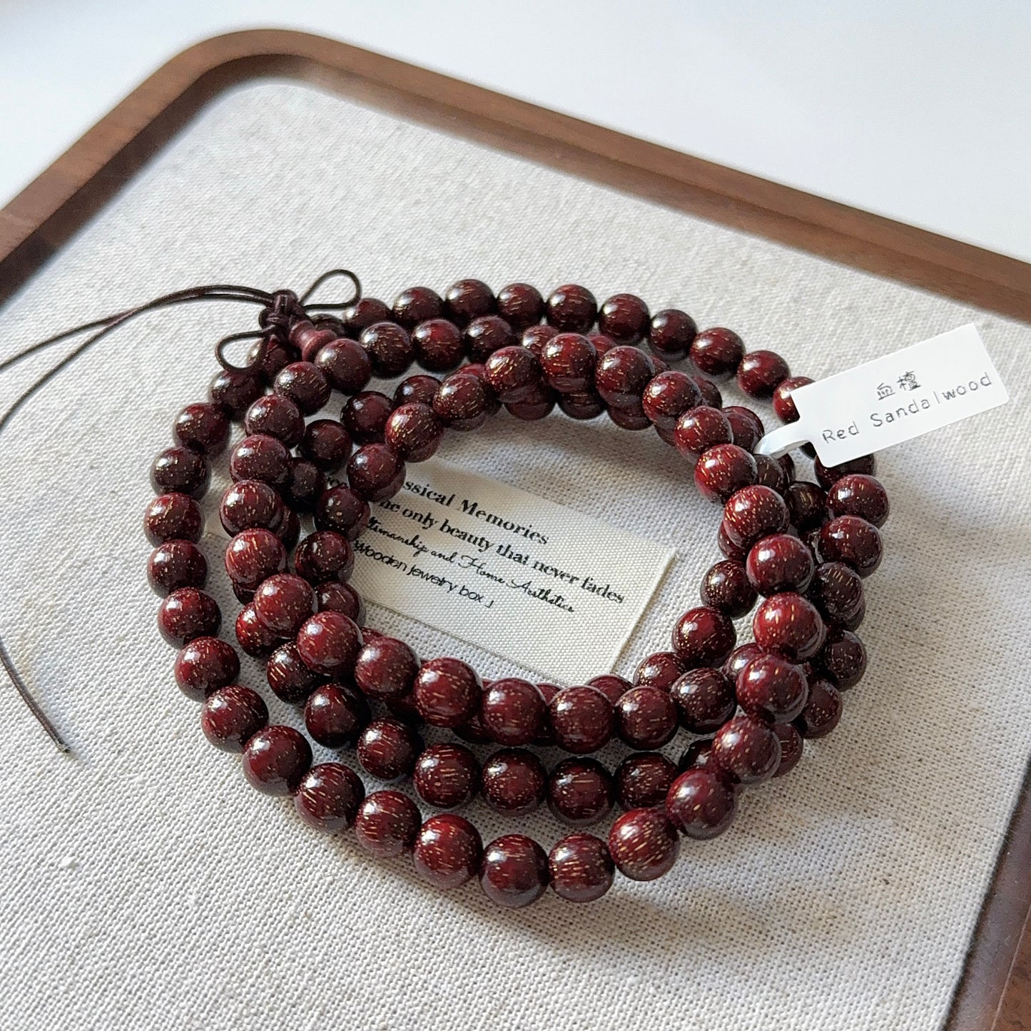 Buddha Tibetan Red Sandalwood 108 Mala Bead Bracelet