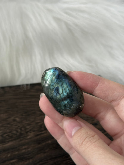 Labradorite Palm Stone Double Sided Flash
