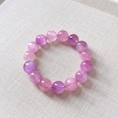 Ultra High Quality Gemmy Pinky Purple CatEye Kunzite 14.5mm Beaded Bracelet
