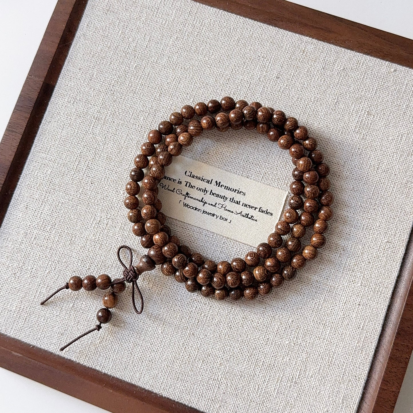 Gold Phoebe Ebony Gold Wire Sandalwood 108 Mala 6mm Bead Bracelet 金絲檀木