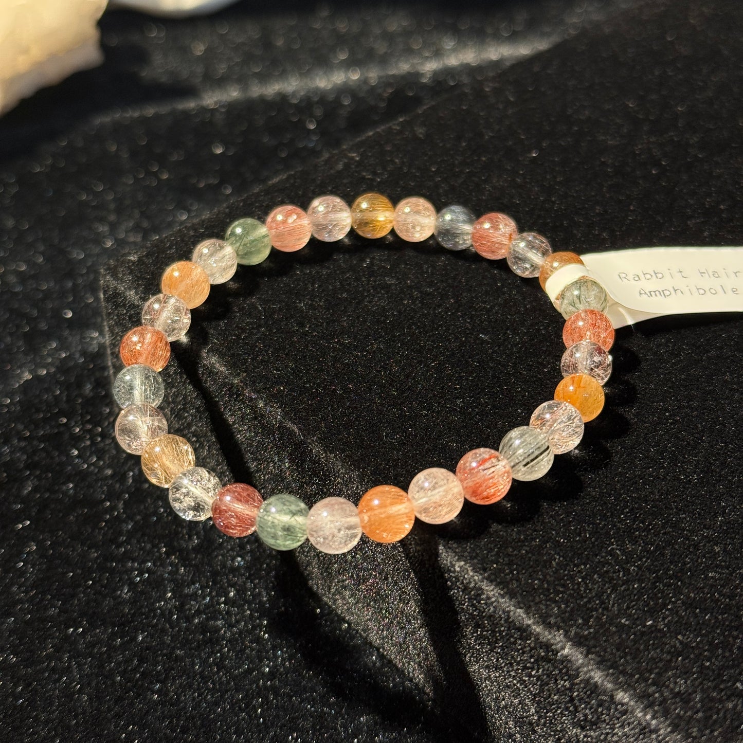 Rainbow Rabbit Hair Amphibole 6.5mm Bracelet