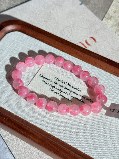 Sakura Icy Rhodonite Beaded Bracelet 薔薇輝