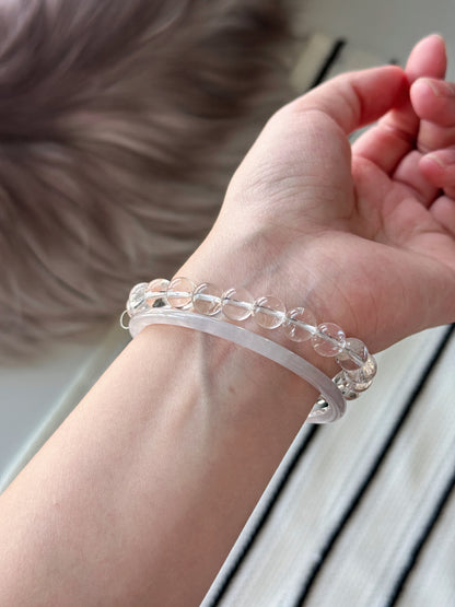 Myanmar Slim White Jade Bangle 57mm