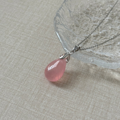 Gemmy Madagascar Pear Cut Rose Quartz Love Stone Pendant