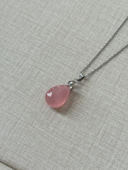 Gemmy Madagascar Pear Cut Rose Quartz Love Stone Pendant