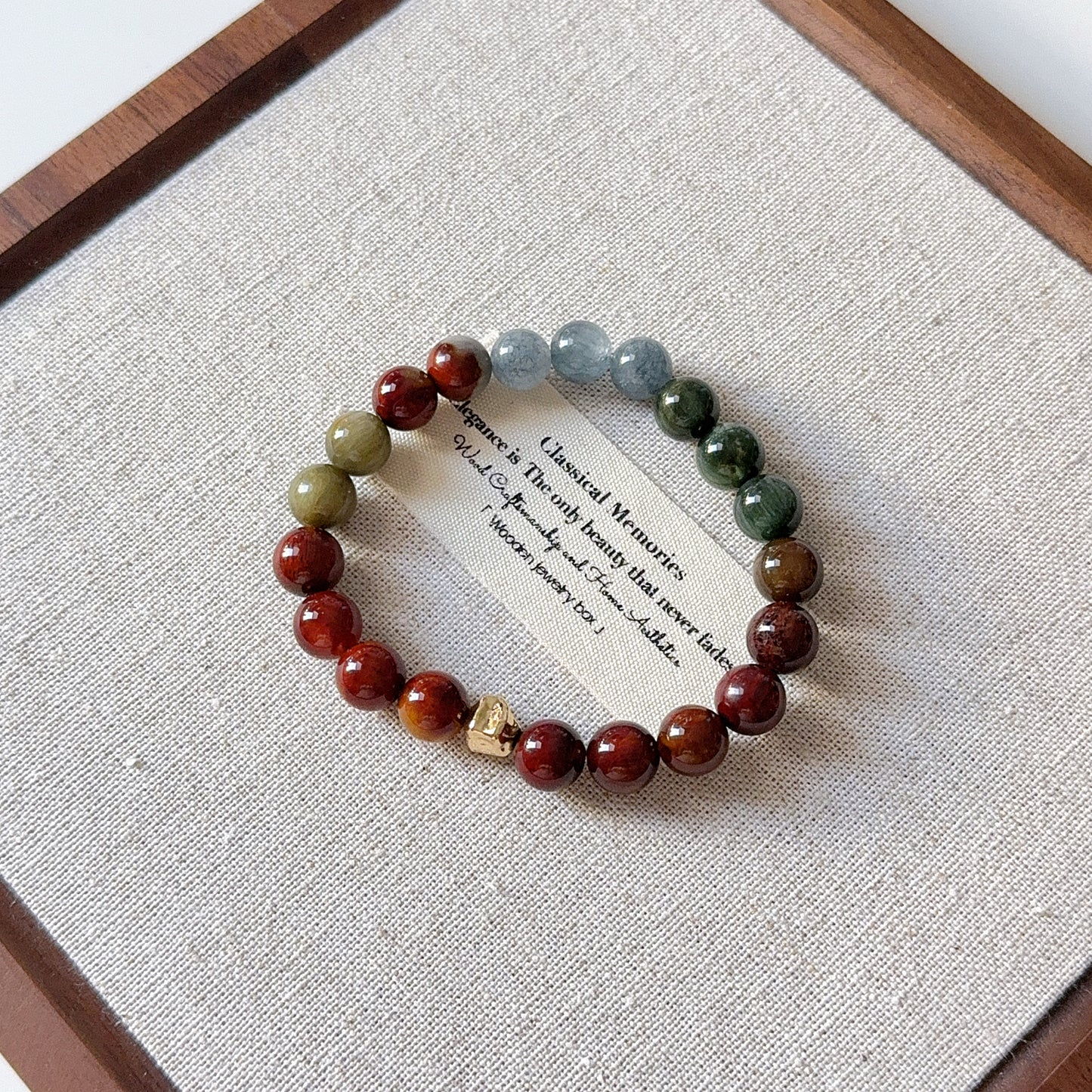 Rainbow Rabbit Hair Amphibole Quartz 8.8mm Beaded Bracelet