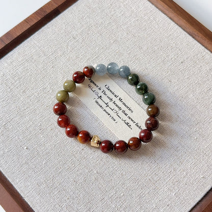 Rainbow Rabbit Hair Amphibole Quartz 8.8mm Beaded Bracelet