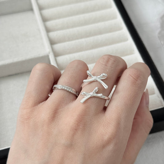 Sterling Silver Double Ribbon Ring
