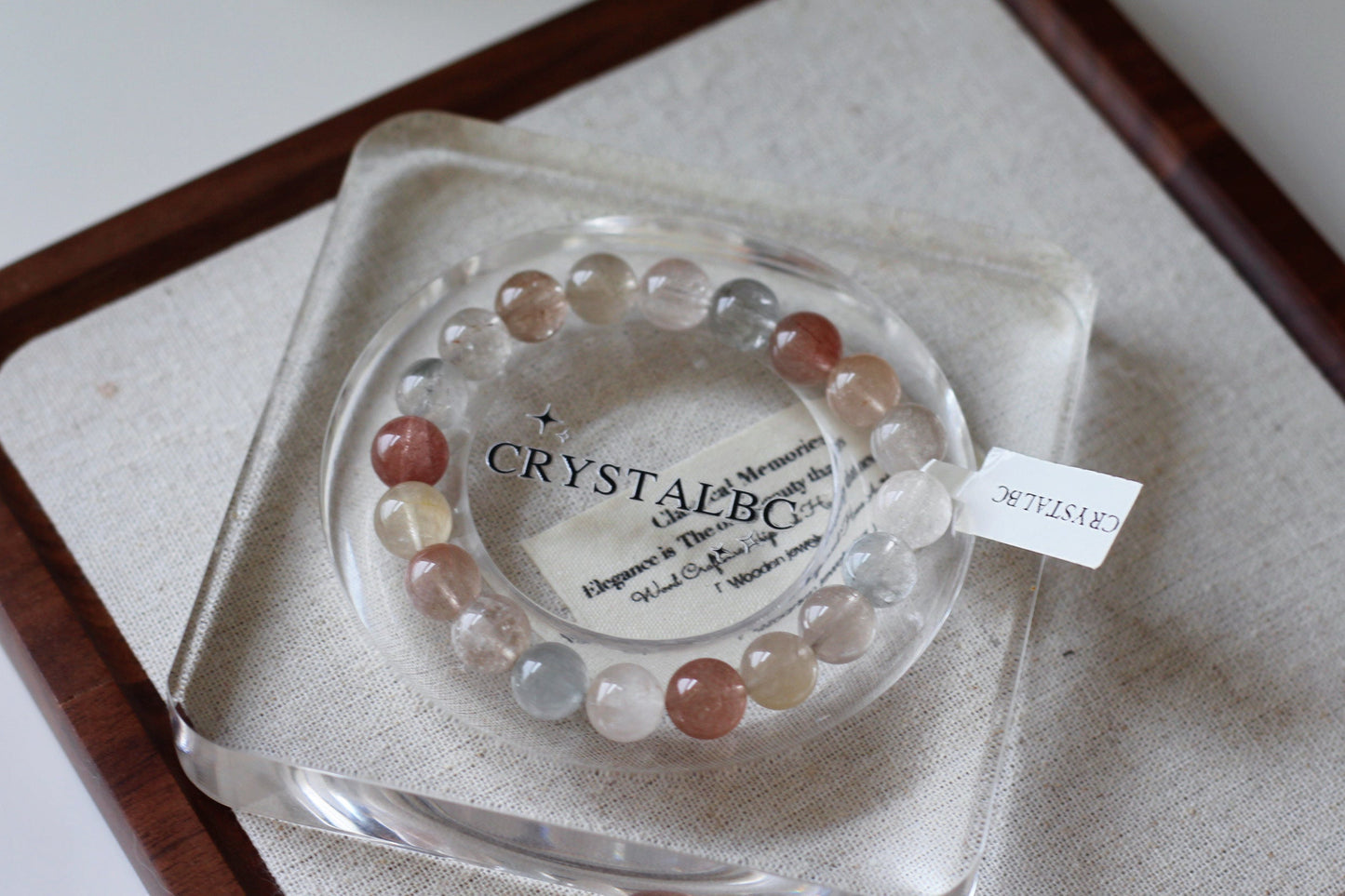 Morandi Rabbit Hair Amphibole Rutile Quartz Bead Bracelet 9.8mm