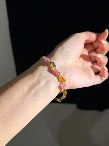 Rainbow Freeform Tourmaline Bracelet