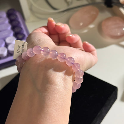 Purple Rose Quartz 8.2mm Beaded Bracelet