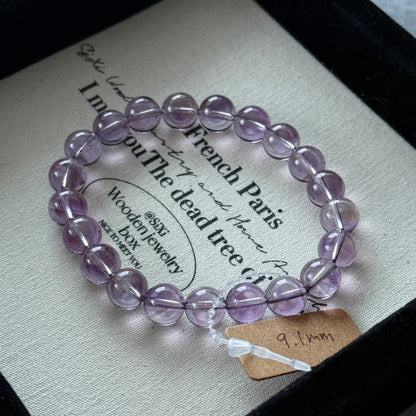 Bolivian Amethyst 9mm Beaded Bracelet