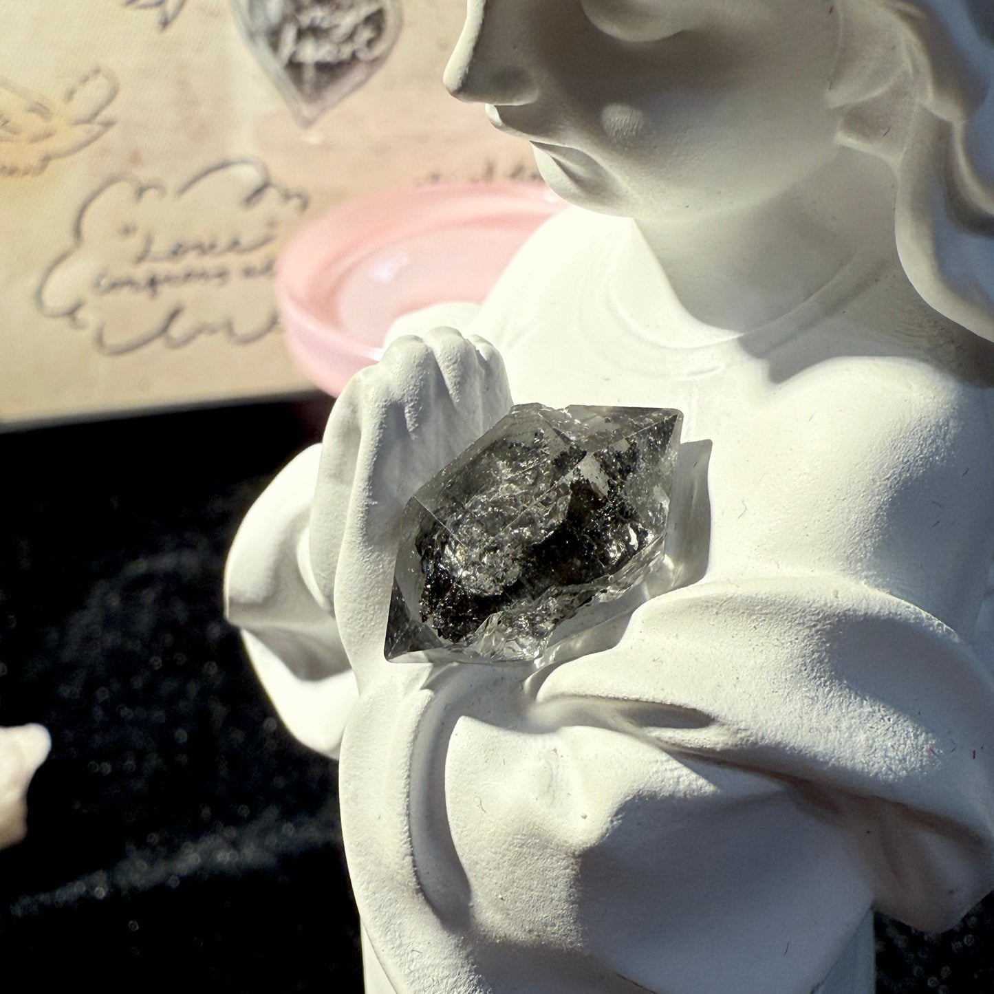DT Herkimer Diamond Black Hydrocarbon and Phantom