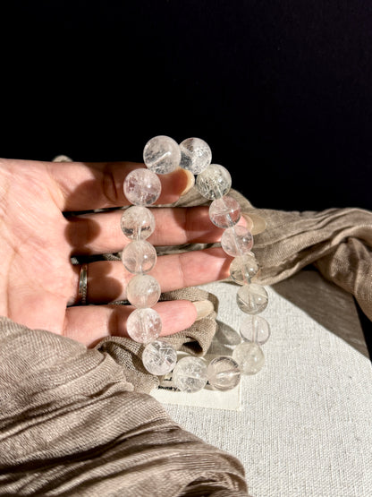 White Snowflake Phantom Beads Bracelet