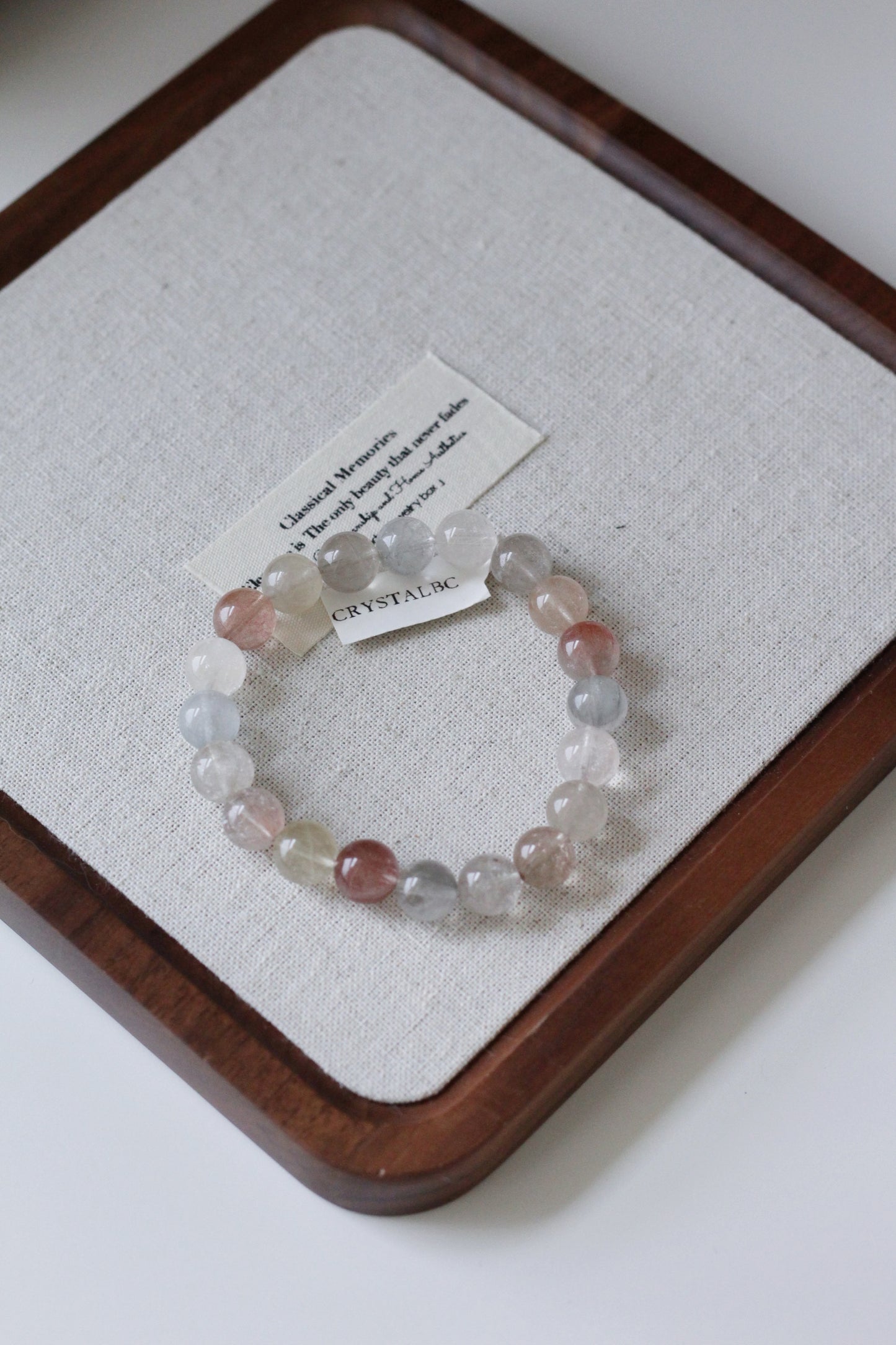 Morandi Rabbit Hair Amphibole Rutile Quartz Bead Bracelet 9.8mm