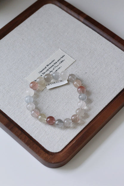 Morandi Rabbit Hair Amphibole Rutile Quartz Bead Bracelet 9.8mm