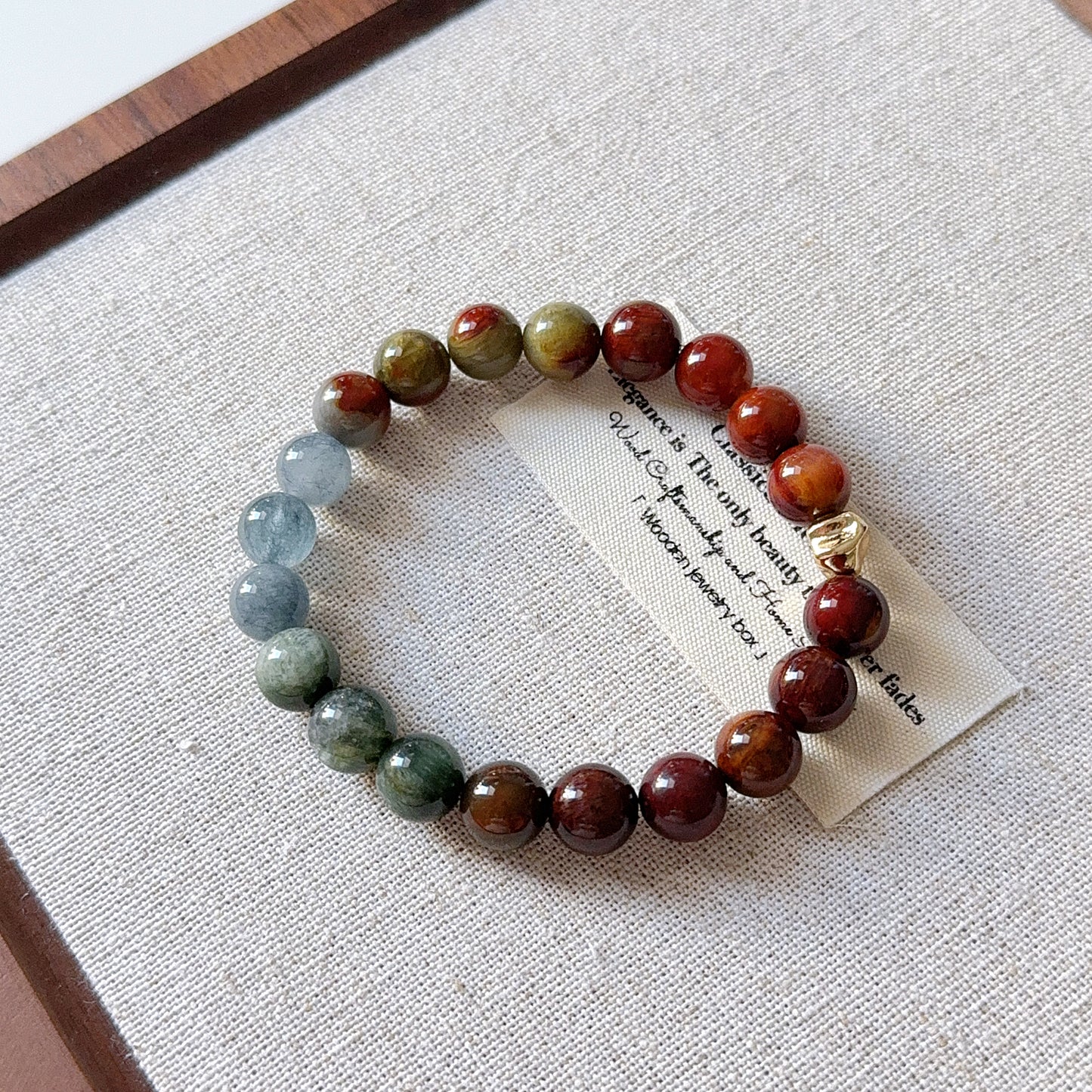 Rainbow Rabbit Hair Amphibole Quartz 8.8mm Beaded Bracelet