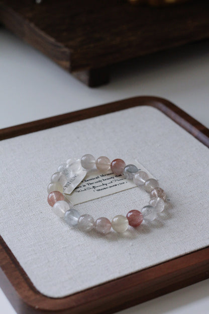 Morandi Rabbit Hair Amphibole Rutile Quartz Bead Bracelet 9.8mm