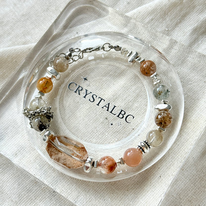 Spring Garden Quartz Phantom Beaded Design