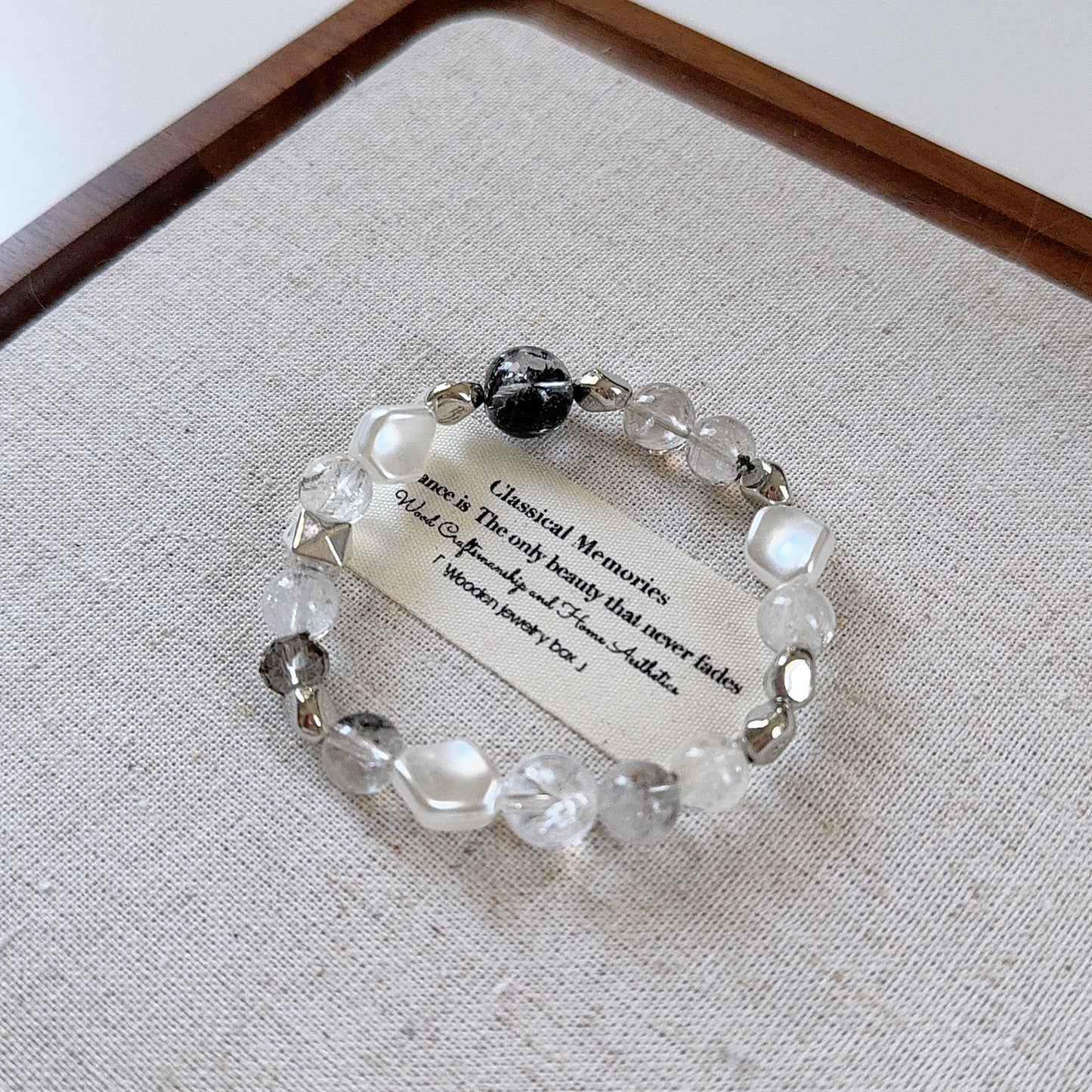 Black Herkimer Diamond Design Bracelet