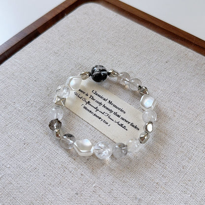 Black Herkimer Diamond Design Bracelet