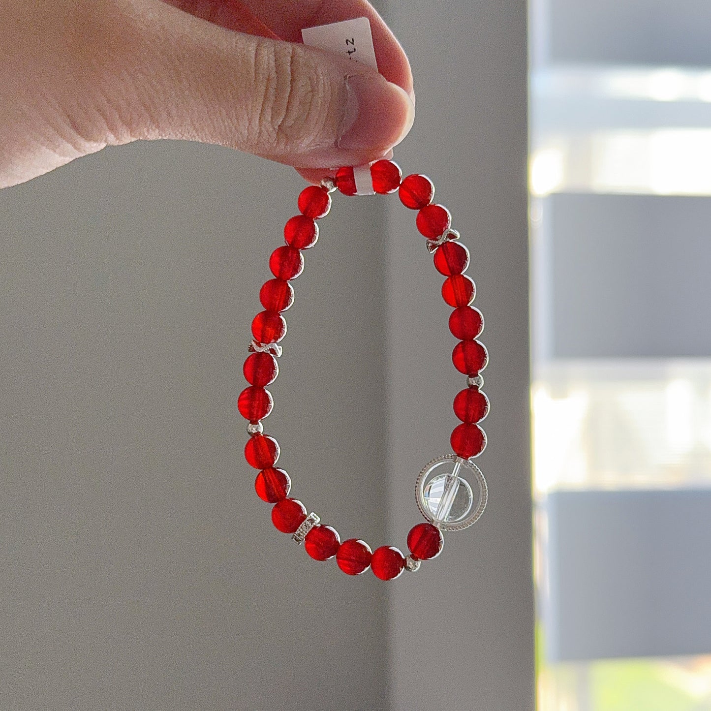 Red Agate Cornelian Lucky Stone with Clear Quartz