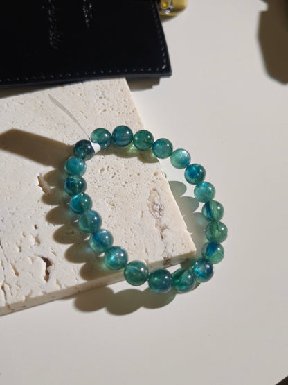 Bicolor Blue Green Kyanite Beaded Bracelet 綠藍晶石