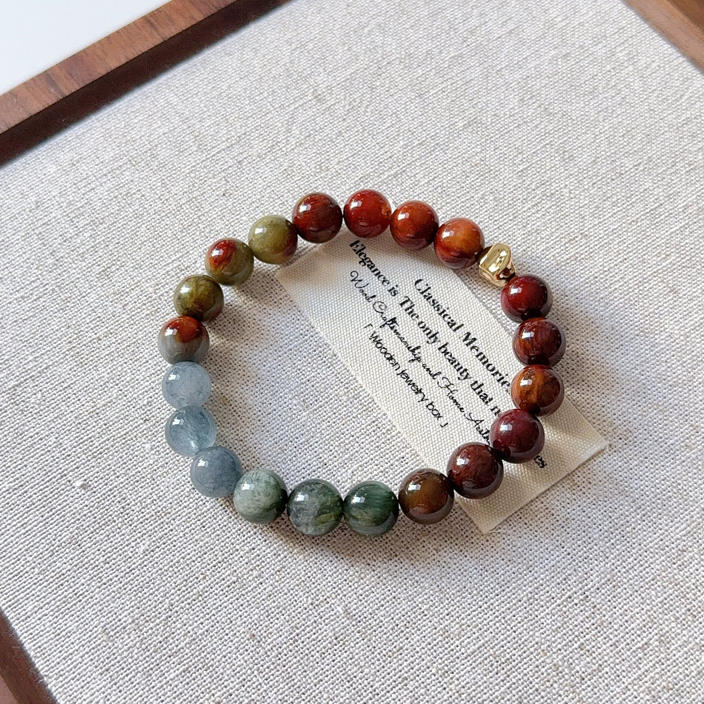 Rainbow Rabbit Hair Amphibole Quartz 8.8mm Beaded Bracelet