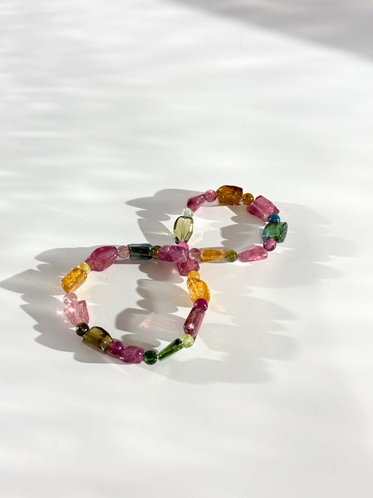 Rainbow Freeform Tourmaline Bracelet