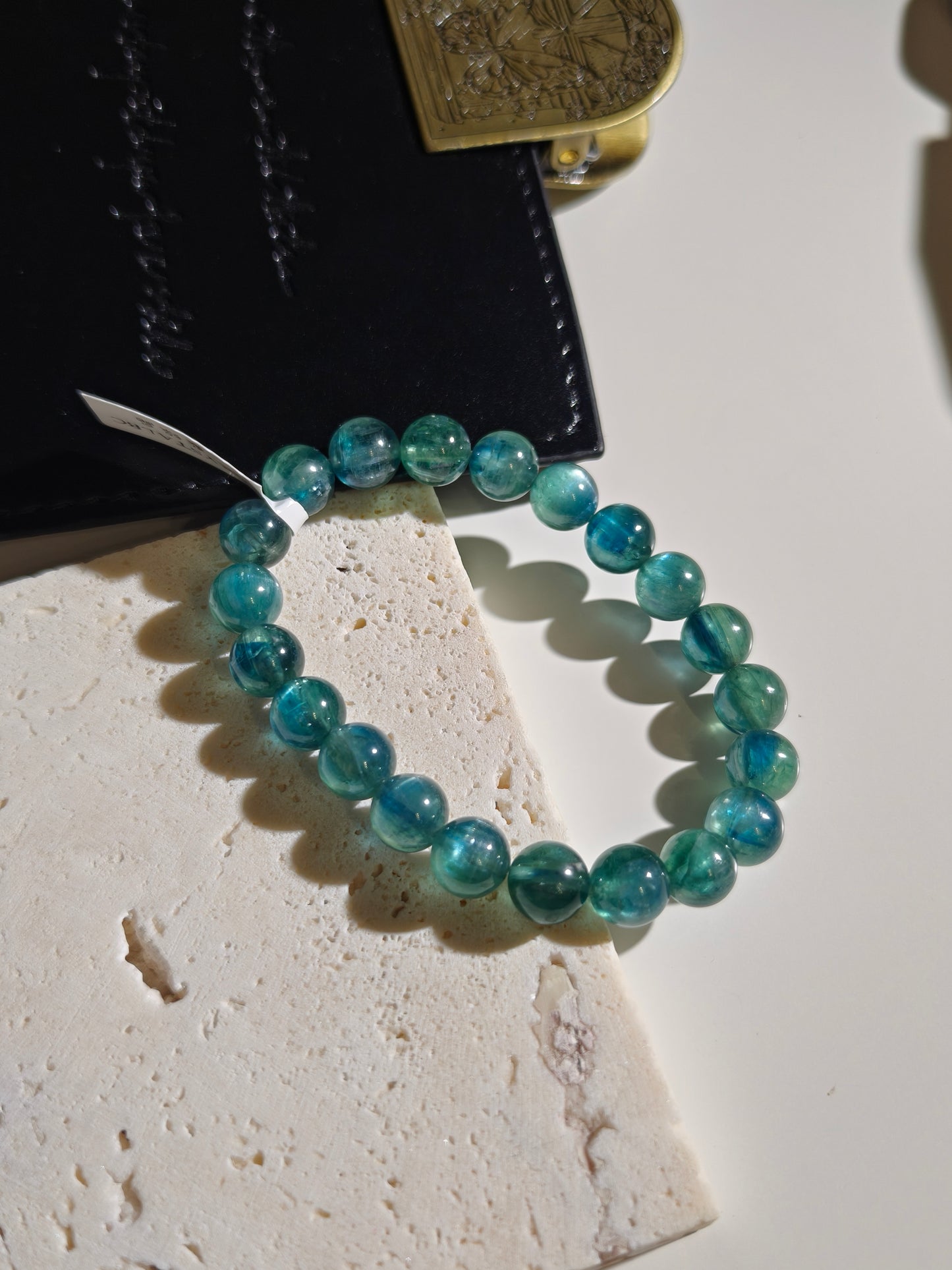 Bicolor Blue Green Kyanite Beaded Bracelet 綠藍晶石