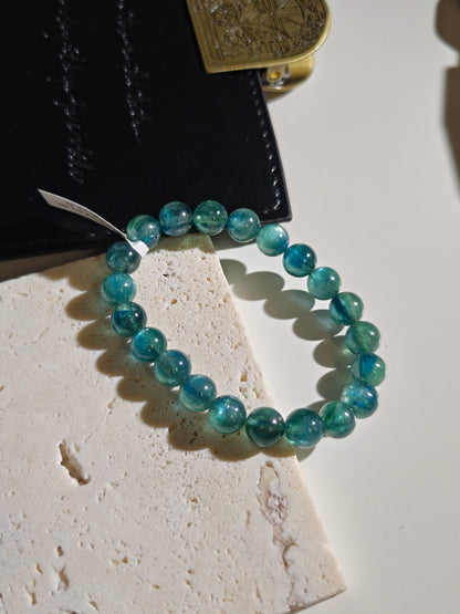 Bicolor Blue Green Kyanite Beaded Bracelet 綠藍晶石