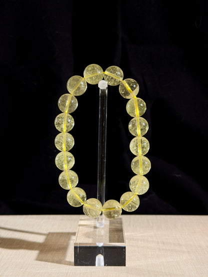 Collector Grade Libyan Gold Tektite Desert Glass 12mm Beaded Bracelet