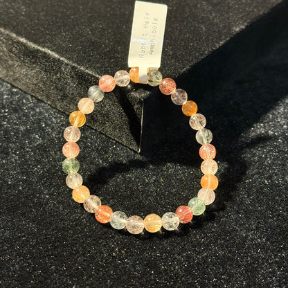 Rainbow Rabbit Hair Amphibole 6.5mm Bracelet