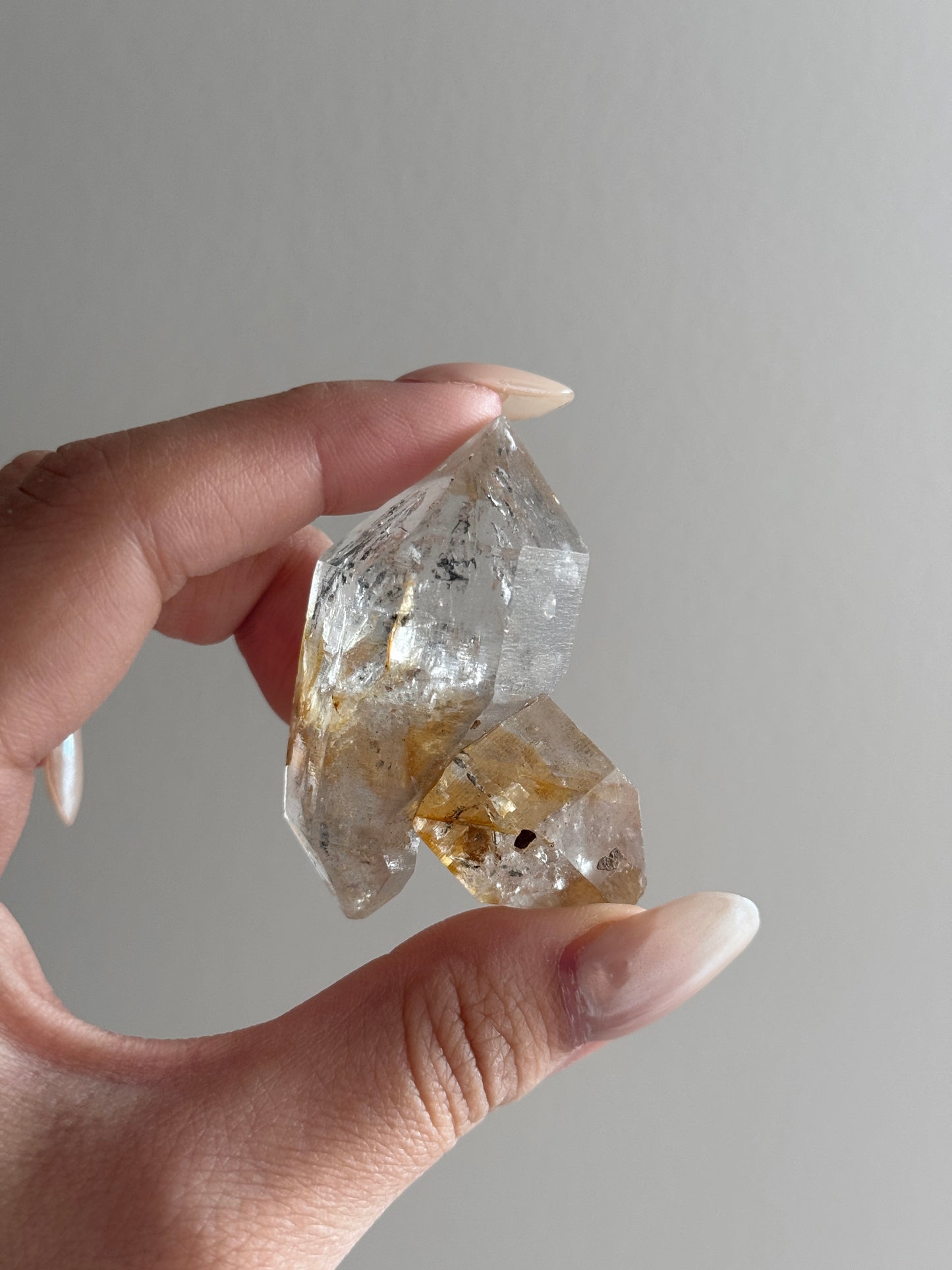 Golden Herkimer Point High Clarity Heart
