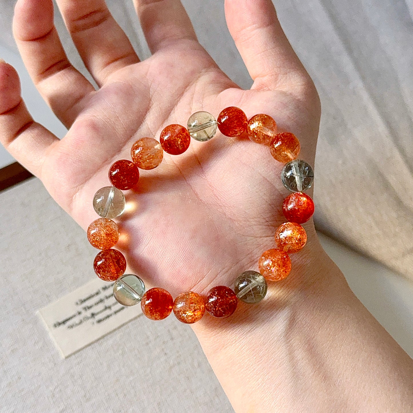 Tanzania Arusha Sunstone 10mm Beaded Bracelet