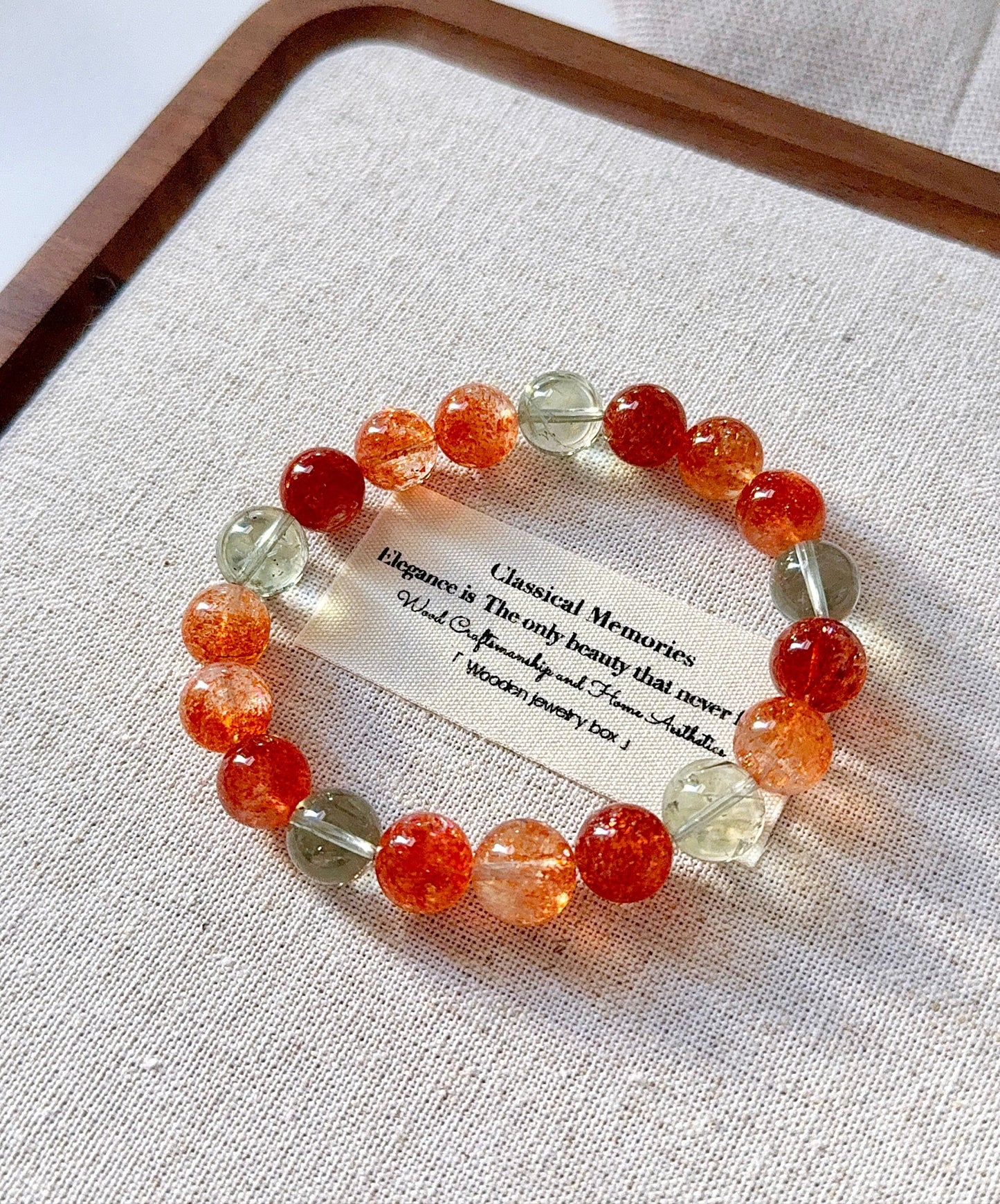 Tanzania Arusha Sunstone 10mm Beaded Bracelet