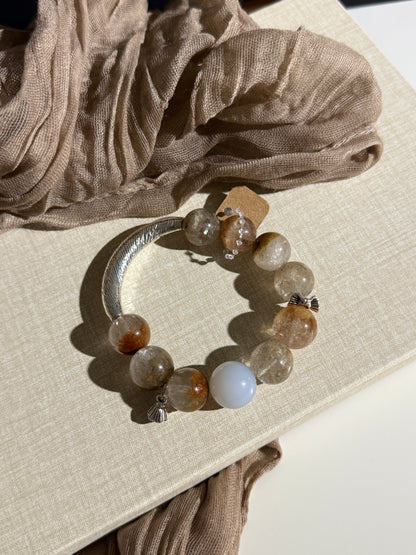Garden Quartz with Blue Chalcedony Bracelet