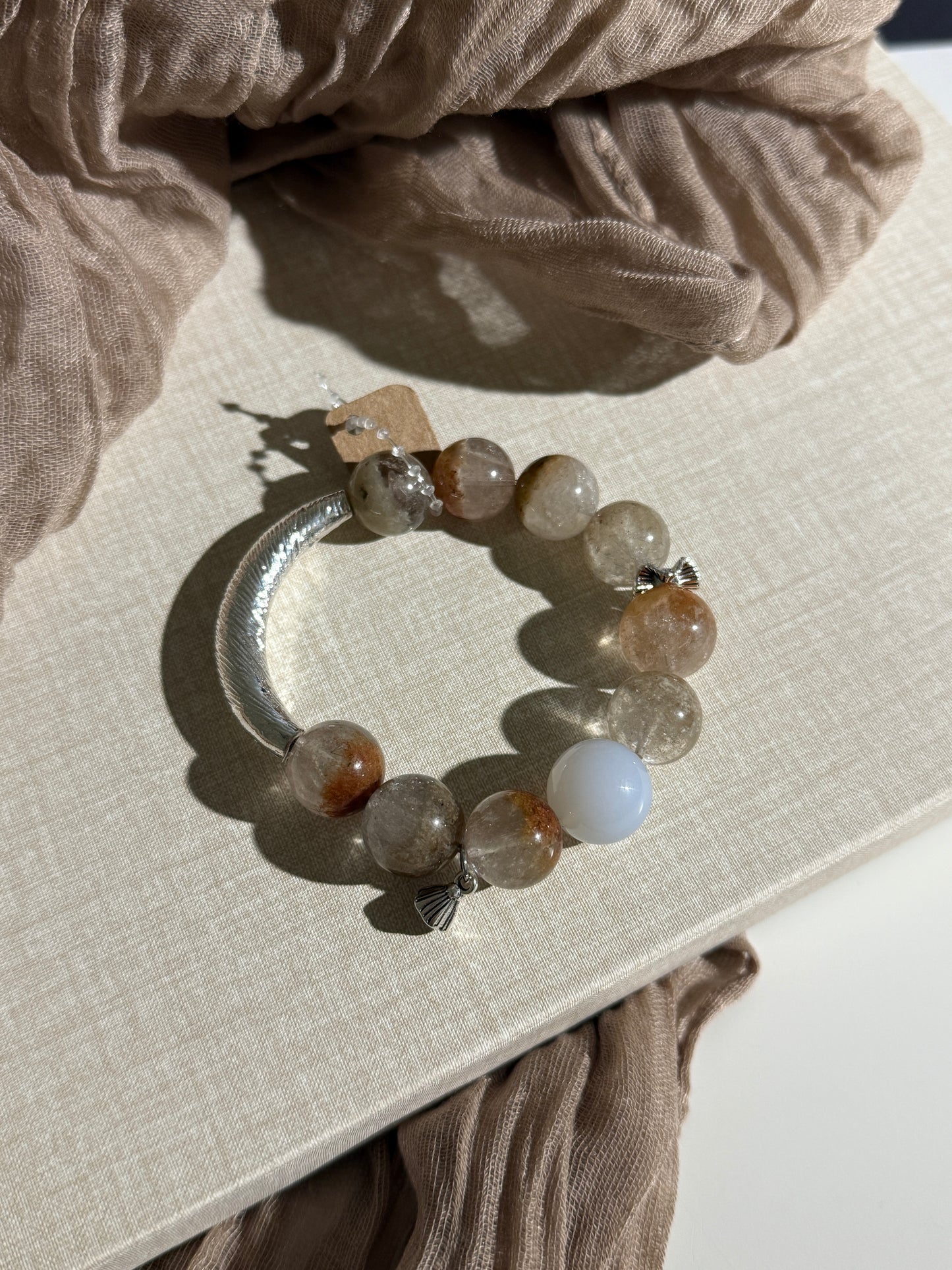 Garden Quartz with Blue Chalcedony Bracelet