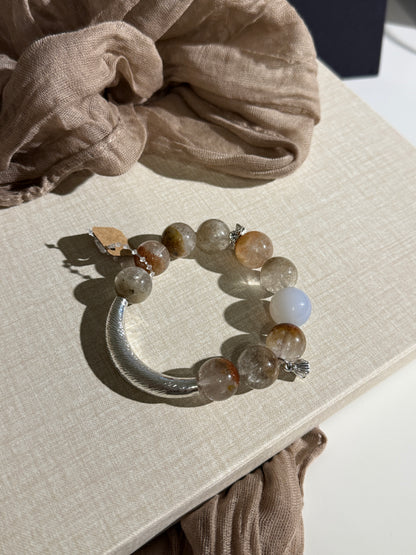 Garden Quartz with Blue Chalcedony Bracelet