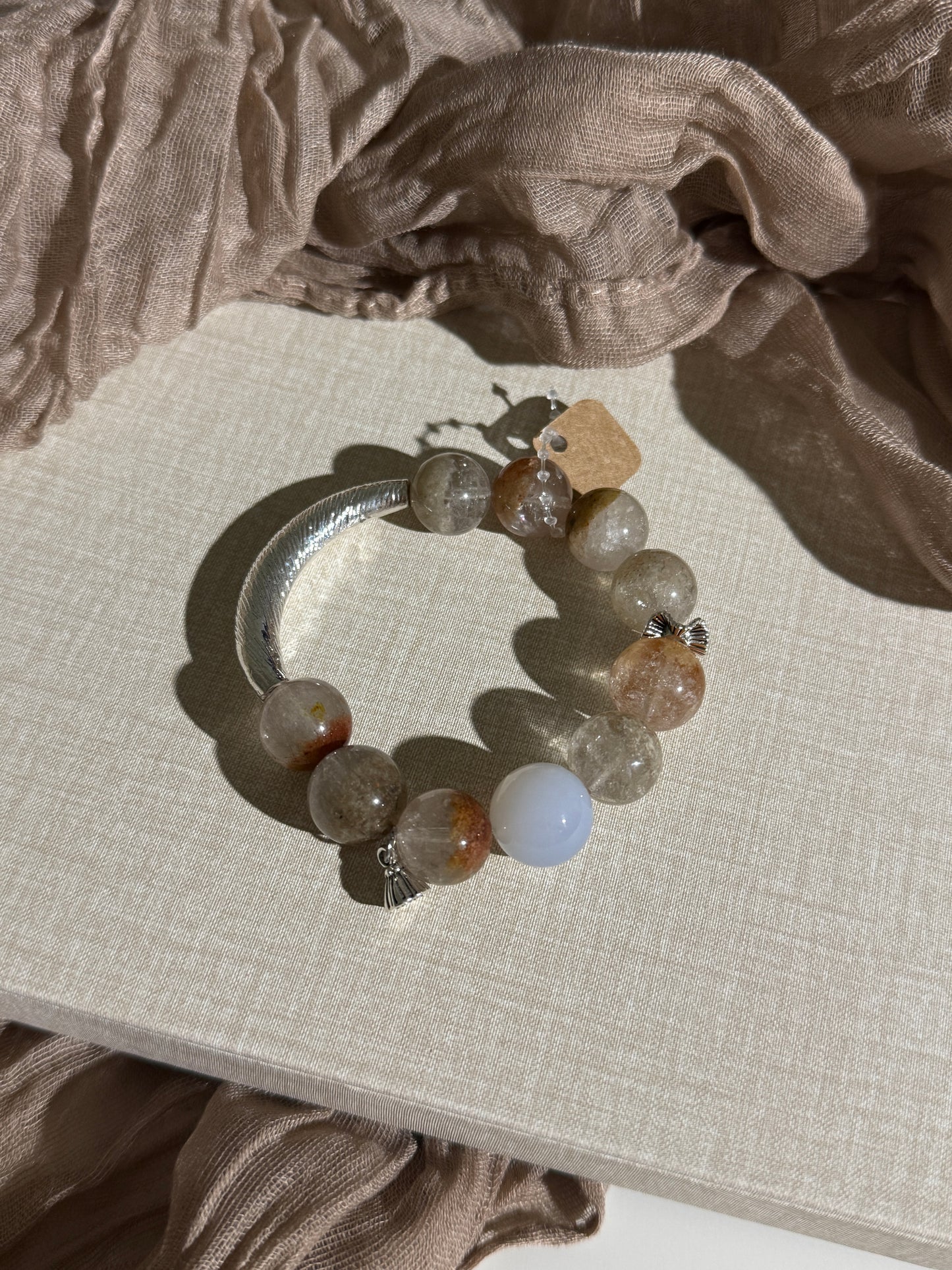 Garden Quartz with Blue Chalcedony Bracelet