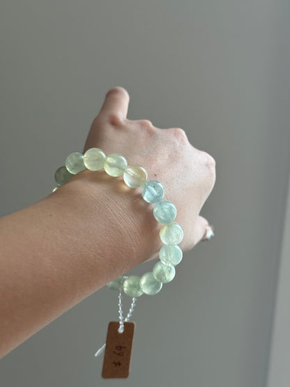 Natural Gradient Prehnite Bracelet 11.3mm
