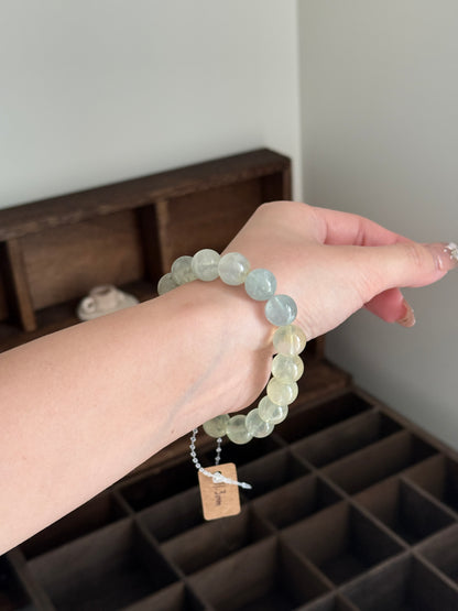 Natural Gradient Prehnite Bracelet 11.3mm