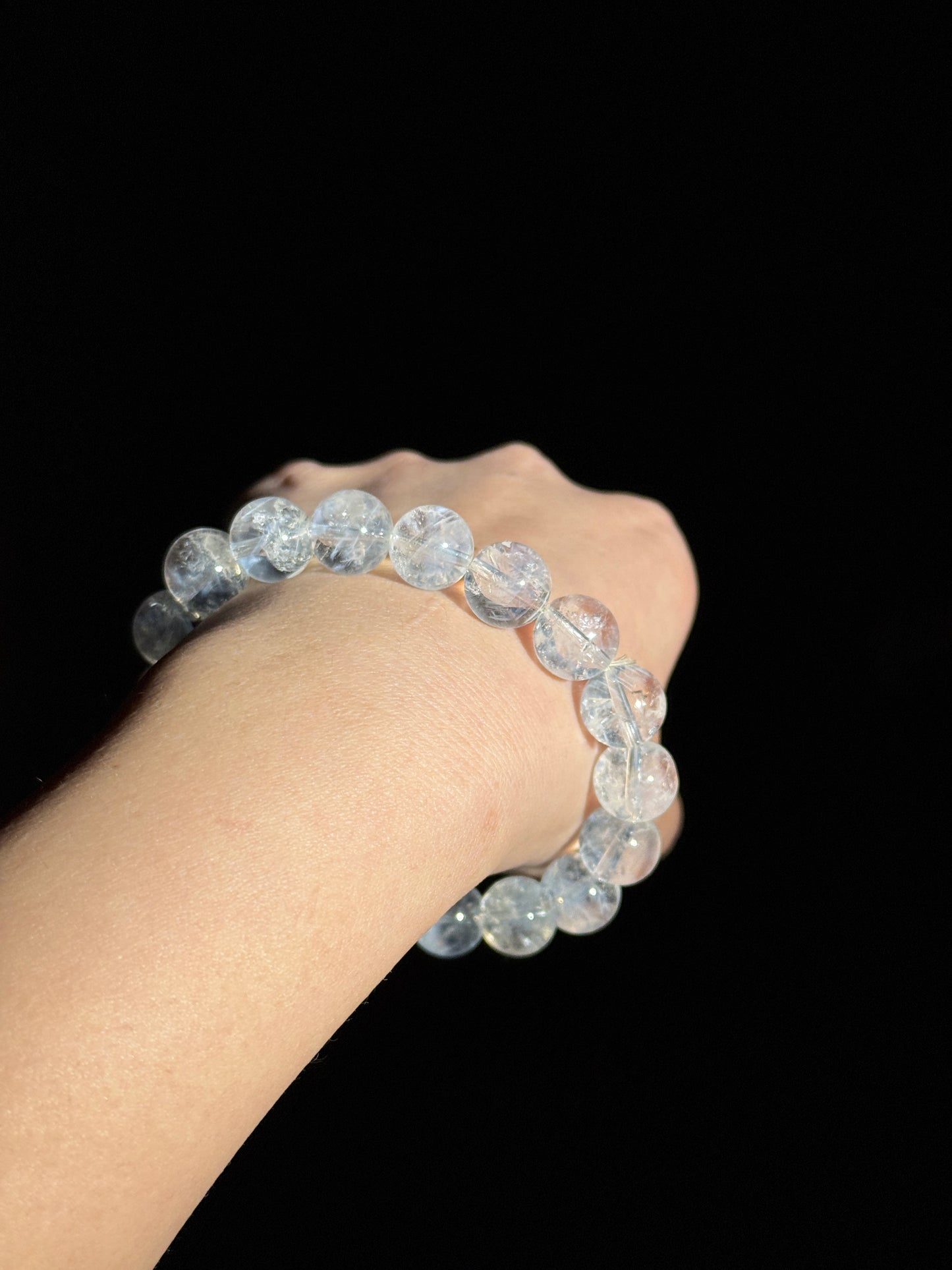 Blue Needle Quartz Angel Feather Bracelet 11.4mm