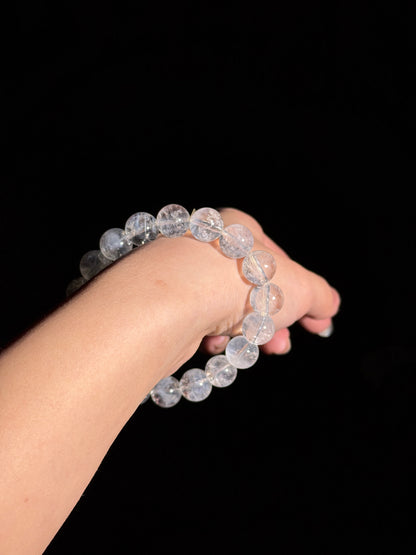 Blue Needle Quartz Angel Feather Bracelet 11.4mm