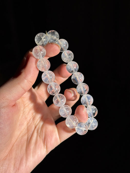 Blue Needle Quartz Angel Feather Bracelet 11.4mm