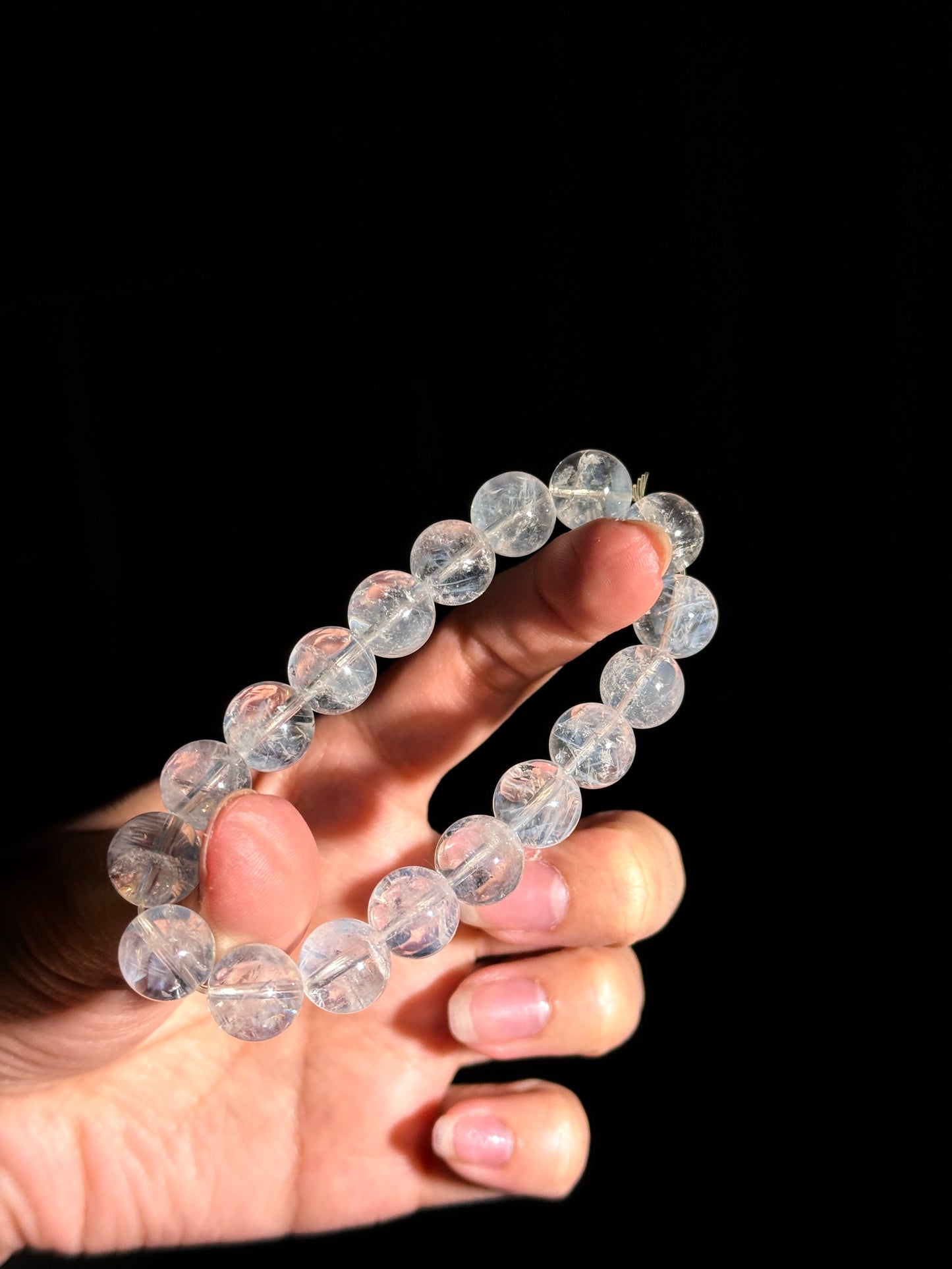Blue Needle Quartz Angel Feather Bracelet 11.4mm