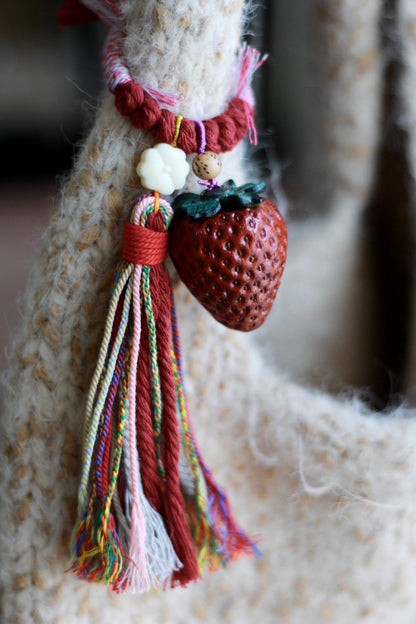 Red Padauk Wood Strawberry Chain Layard